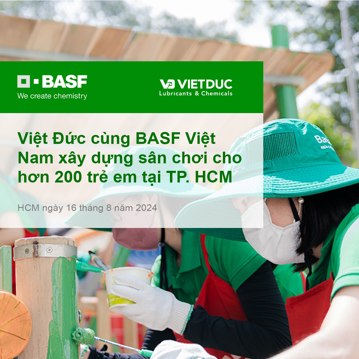 Công ty Việt Đức đồng hành cùng BASF Việt Nam xây dựng sân chơi cho trẻ em khiếm thị tại TP.HCM